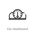 outline car dashboard vector icon. isolated black simple line element illustration from car parts concept. editable vector stroke Royalty Free Stock Photo