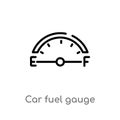 outline car fuel gauge vector icon. isolated black simple line element illustration from car parts concept. editable vector stroke Royalty Free Stock Photo