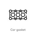 outline car gasket vector icon. isolated black simple line element illustration from car parts concept. editable vector stroke car Royalty Free Stock Photo