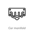 outline car manifold vector icon. isolated black simple line element illustration from car parts concept. editable vector stroke Royalty Free Stock Photo