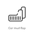 outline car mud flap vector icon. isolated black simple line element illustration from car parts concept. editable vector stroke
