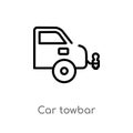 outline car towbar vector icon. isolated black simple line element illustration from car parts concept. editable vector stroke car