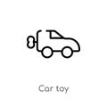 outline car toy vector icon. isolated black simple line element illustration from toys concept. editable vector stroke car toy Royalty Free Stock Photo