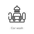 outline car wash vector icon. isolated black simple line element illustration from ultimate glyphicons concept. editable vector Royalty Free Stock Photo