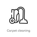 outline carpet cleaning vector icon. isolated black simple line element illustration from cleaning concept. editable vector stroke Royalty Free Stock Photo