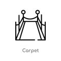 outline carpet vector icon. isolated black simple line element illustration from cinema concept. editable vector stroke carpet Royalty Free Stock Photo