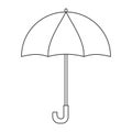 Outline cartoon umbrella isolated on white background. Coloring page