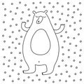 Outline Cartoon Winter Vector Illustration