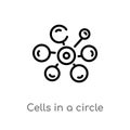 outline cells in a circle vector icon. isolated black simple line element illustration from medical concept. editable vector