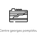 outline centre georges pompidou vector icon. isolated black simple line element illustration from monuments concept. editable