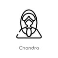 outline chandra vector icon. isolated black simple line element illustration from india concept. editable vector stroke chandra