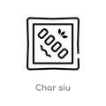 outline char siu vector icon. isolated black simple line element illustration from food and restaurant concept. editable vector