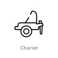 outline chariot vector icon. isolated black simple line element illustration from greece concept. editable vector stroke chariot