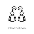 outline chat balloon vector icon. isolated black simple line element illustration from people concept. editable vector stroke chat