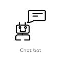 outline chat bot vector icon. isolated black simple line element illustration from general-1 concept. editable vector stroke chat