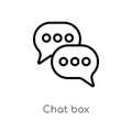 outline chat box vector icon. isolated black simple line element illustration from social concept. editable vector stroke chat box