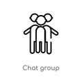 outline chat group vector icon. isolated black simple line element illustration from people concept. editable vector stroke chat