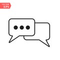 Outline Chat Icon isolated on grey background. Line Dialogue pictogram. Speech bubble symbol for your web site design, logo, app,