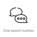 outline chat speech bubbles vector icon. isolated black simple line element illustration from multimedia concept. editable vector Royalty Free Stock Photo