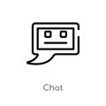 outline chat vector icon. isolated black simple line element illustration from artificial intelligence concept. editable vector