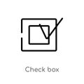 outline check box vector icon. isolated black simple line element illustration from user interface concept. editable vector stroke Royalty Free Stock Photo