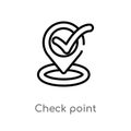 outline check point vector icon. isolated black simple line element illustration from signs concept. editable vector stroke check