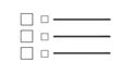 Outline Checklist Document Form Multiple Choice ToDo List, Task Completion Survey Questions Management Progress, vector design Royalty Free Stock Photo