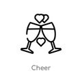 outline cheer vector icon. isolated black simple line element illustration from love & wedding concept. editable vector stroke