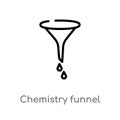 outline chemistry funnel vector icon. isolated black simple line element illustration from education concept. editable vector