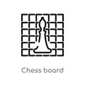 outline chess board vector icon. isolated black simple line element illustration from hobbies concept. editable vector stroke Royalty Free Stock Photo