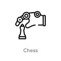 outline chess vector icon. isolated black simple line element illustration from artificial intelligence concept. editable vector Royalty Free Stock Photo