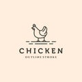 outline chicken line art logo vector symbol illustration design