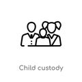 outline child custody vector icon. isolated black simple line element illustration from law and justice concept. editable vector Royalty Free Stock Photo