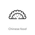 outline chinese food vector icon. isolated black simple line element illustration from food concept. editable vector stroke Royalty Free Stock Photo