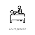 outline chiropractic vector icon. isolated black simple line element illustration from people concept. editable vector stroke