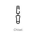 outline chisel vector icon. isolated black simple line element illustration from construction concept. editable vector stroke