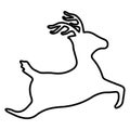 Outline of a christmas reindeer icon Vector