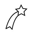 Outline christmas star icon on white background. star symbol. flying star sign. flat style Royalty Free Stock Photo