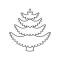 outline christmas tree. vector Illustration