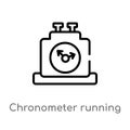 outline chronometer running vector icon. isolated black simple line element illustration from measurement concept. editable vector