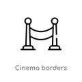 outline cinema borders vector icon. isolated black simple line element illustration from cinema concept. editable vector stroke Royalty Free Stock Photo