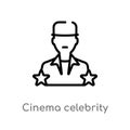 outline cinema celebrity vector icon. isolated black simple line element illustration from cinema concept. editable vector stroke Royalty Free Stock Photo