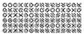 Outline circle memphis curve pattern icon set Royalty Free Stock Photo