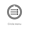 outline circle menu vector icon. isolated black simple line element illustration from ultimate glyphicons concept. editable vector