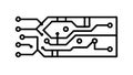 Outline Circuit Board Vector Minimalist Tech Network Element Design vector design Generative AI Royalty Free Stock Photo