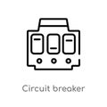 outline circuit breaker vector icon. isolated black simple line element illustration from construction concept. editable vector