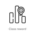 outline class reward vector icon. isolated black simple line element illustration from signs concept. editable vector stroke class Royalty Free Stock Photo