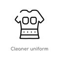 outline cleaner uniform vector icon. isolated black simple line element illustration from cleaning concept. editable vector stroke Royalty Free Stock Photo