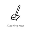 outline cleaning mop vector icon. isolated black simple line element illustration from tools concept. editable vector stroke