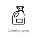 outline cleaning spray vector icon. isolated black simple line element illustration from cleaning concept. editable vector stroke